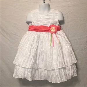 White & Pink Toddler Girls Dress